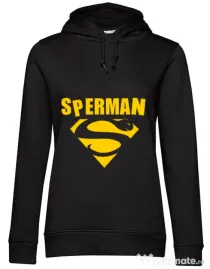 Hoodie dama cu gluga Sperman Negru