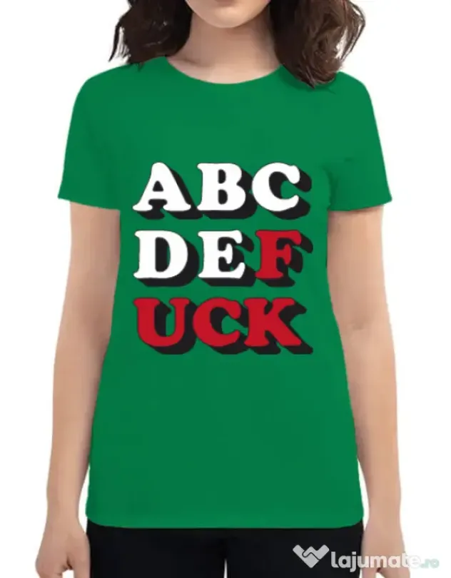 Tricou ADLER dama The alphabet Verde mediu