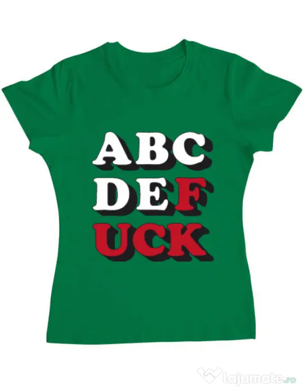 Tricou ADLER dama The alphabet Verde mediu