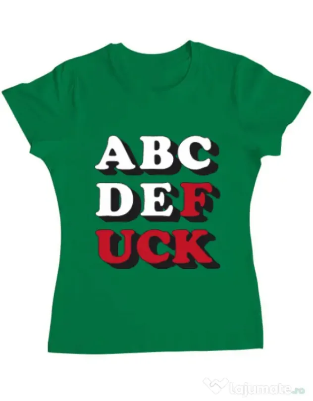 Tricou ADLER dama The alphabet Verde mediu