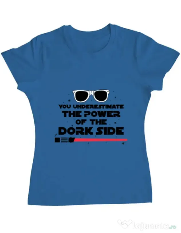 Tricou ADLER dama The power of the dork side Albastru azuriu