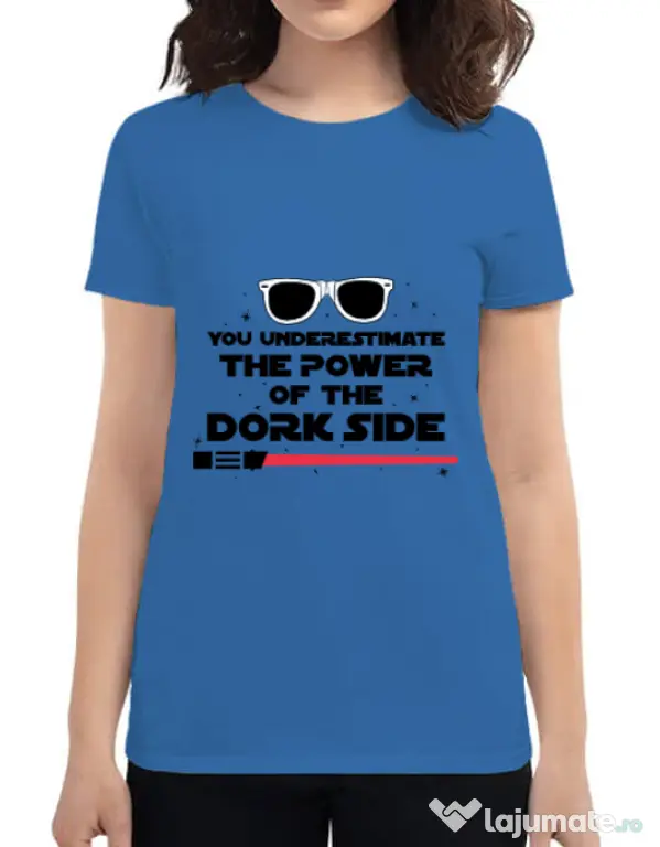 Tricou ADLER dama The power of the dork side Albastru azuriu
