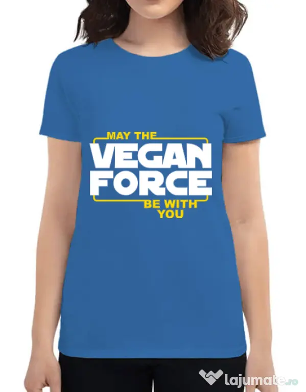 Tricou ADLER dama Vegan force Albastru azuriu