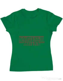 Tricou ADLER dama Stranger things outline Verde mediu