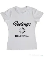 Tricou ADLER dama Deleting feelings Alb