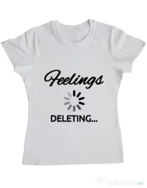 Tricou ADLER dama Deleting feelings Alb