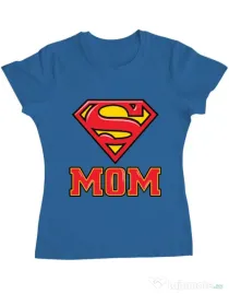 Tricou ADLER dama Super mom Albastru azuriu