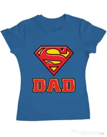 Tricou ADLER dama Super Dad Albastru azuriu