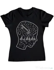 Tricou ADLER dama Stranger night Negru