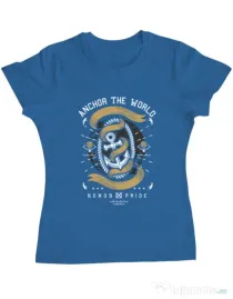 Tricou ADLER dama Anchor The World Albastru azuriu