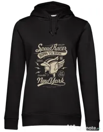Hoodie dama cu gluga Speed Racer Negru
