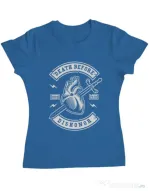 Tricou ADLER dama Death Before Dishonor Albastru azuriu