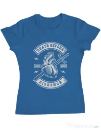 Tricou ADLER dama Death Before Dishonor Albastru azuriu