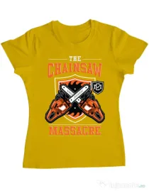 Tricou ADLER dama The Chainsaw Massacre Galben