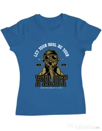Tricou ADLER dama Let Your Soul Be Your Pilot Albastru azuriu