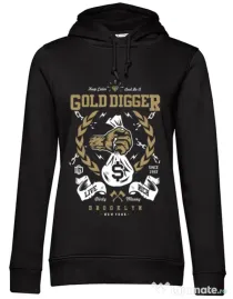Hoodie dama cu gluga Gold Digger Negru
