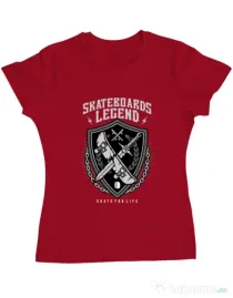 Tricou ADLER dama Skateboards Legend Rosu