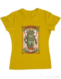 Tricou ADLER dama Vintage Robot Galben