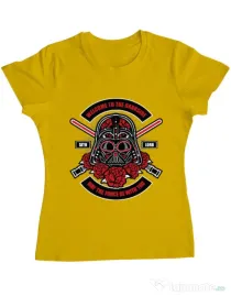 Tricou ADLER dama Darth Vader Sugar Skull Galben