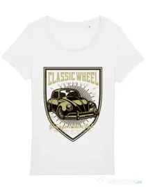 Tricou STANLEY STELLA dama Classic Wheel Alb