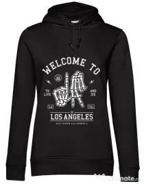 Hoodie dama cu gluga Welcome To L.A Negru