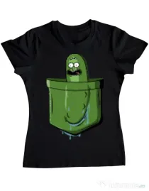 Tricou ADLER dama Pocket Pickle Negru