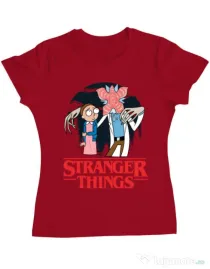 Tricou ADLER dama Stranger Ricks Rosu