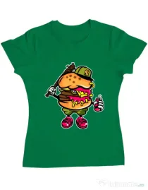 Tricou ADLER dama Bastard burger Verde mediu