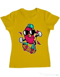Tricou ADLER dama Donut skater Galben