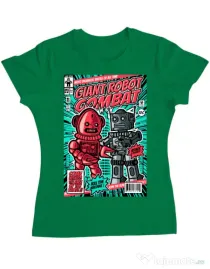 Tricou ADLER dama Giant robot combat Verde mediu