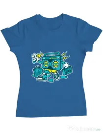 Tricou ADLER dama Boombox Albastru azuriu