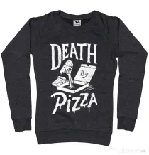 Bluza ADLER dama Death By Pizza Negru melanj