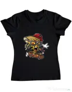 Tricou ADLER dama Pizza Skater Negru