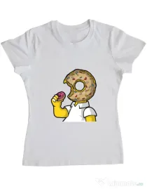 Tricou ADLER dama I Like Donut Alb
