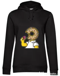 Hoodie dama cu gluga I Like Donut Negru