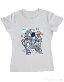 Tricou ADLER dama Astronaut Ice Cream Alb