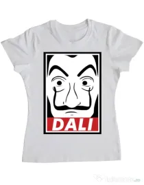 Tricou ADLER dama Dali mask Alb