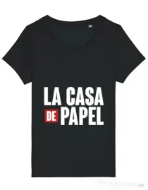 Tricou STANLEY STELLA dama La casa de papel Negru