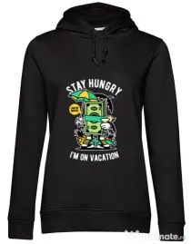 Hoodie dama cu gluga Stay Hungry Negru