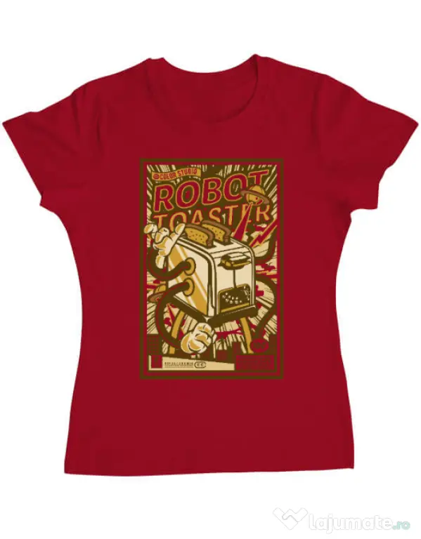 Tricou ADLER dama Robot Toaster Rosu
