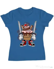 Tricou ADLER dama Ice Cream Ninja Albastru azuriu