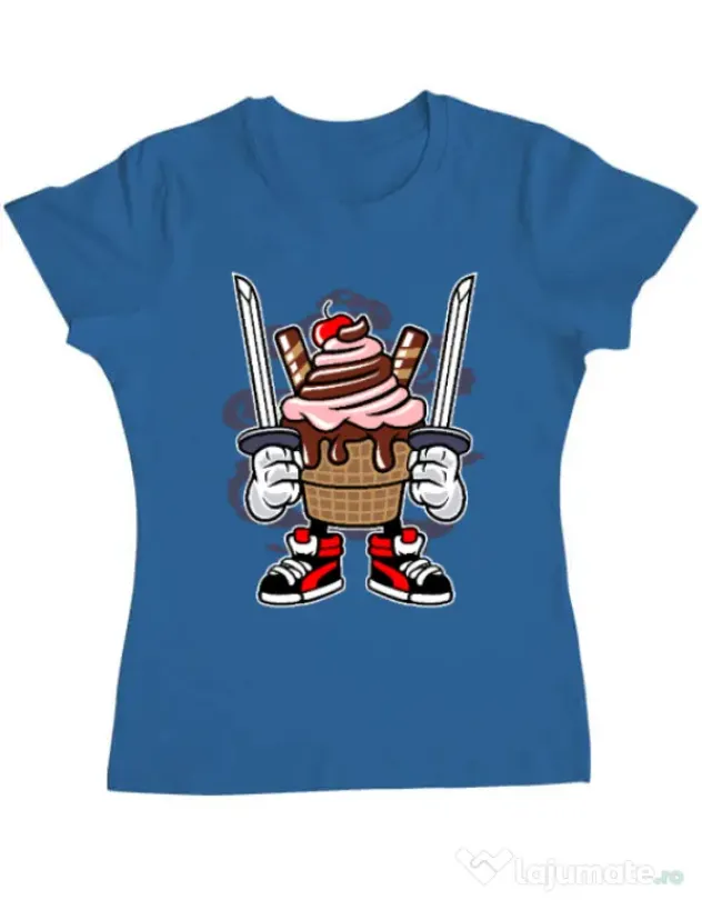 Tricou ADLER dama Ice Cream Ninja Albastru azuriu