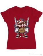 Tricou ADLER dama Ice Cream Ninja Rosu
