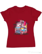 Tricou ADLER dama Ice Cream Truck Rosu
