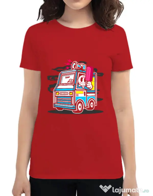 Tricou ADLER dama Ice Cream Truck Rosu