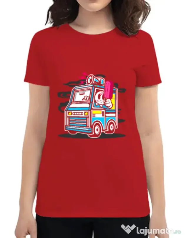 Tricou ADLER dama Ice Cream Truck Rosu