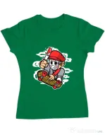 Tricou ADLER dama Killer Skater Verde mediu