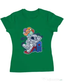 Tricou ADLER dama Space Slider Verde mediu