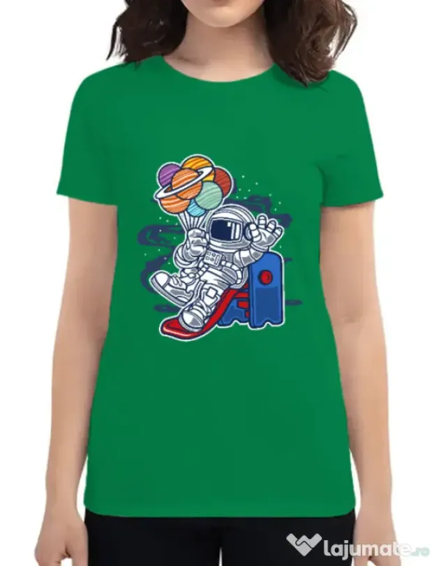 Tricou ADLER dama Space Slider Verde mediu