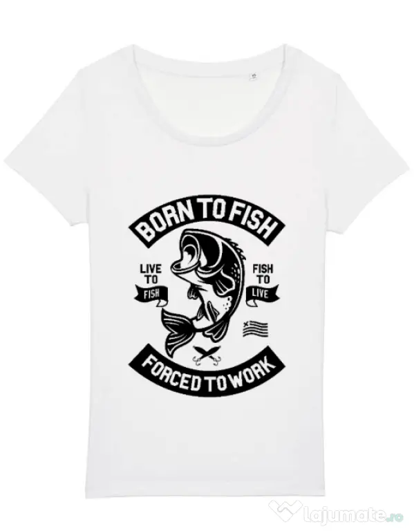 Tricou STANLEY STELLA dama Born To Fish Alb